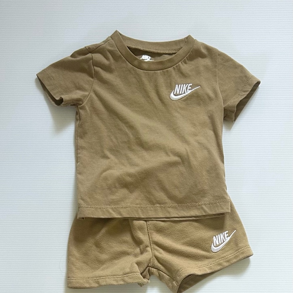 Nike Tan Toddler Outfit with White Logo
